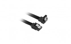 Sharkoon sleeved SATA3 kabel 60cm zwart 1x90°