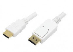 LogiLink DisplayPort naar HDMI Kabel 2m M/M Wit (FHD@60Hz)