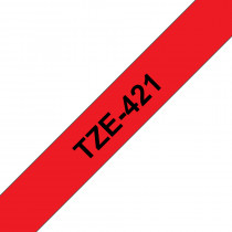 Brother TZe-421 Zwarte tekst / Rood St. Lam. label 9mm-8m