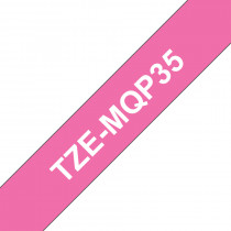 Brother TZe-MQP35 Witte tekst / Roze Mat Lam. label 12mm-5m