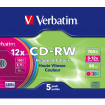 Verbatim CD-RW 12x 5 stuks JewelCase