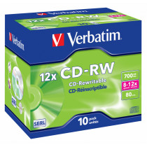 Verbatim CD-RW 12x 10 stuks JewelCase
