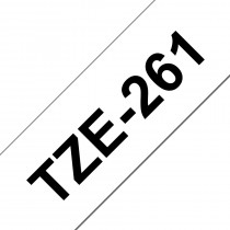 Brother TZe-261 Zwarte tekst / Wit St. Lam. label 36mm