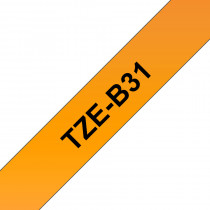 Brother TZe-B31 Zwarte tekst / Oranje Fluo Lam. label 12mm-5