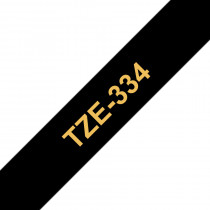 Brother TZe-334 Gouden tekst / Zwart St. Lam. label 12mm-8mm