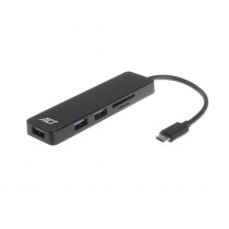 ACT AC6405 USB-C naar 3-poorts USB-A 3.2 hub en kaartlezer