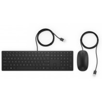 HP Pavilion 400 Wired Keyboard + Mouse Zwart Azerty BE