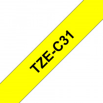 Brother TZe-C31 Zwart tekst / Geel Fluo Lam. label 12mm-5m
