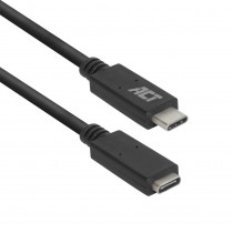 ACT USB 3.2 Verlengkabel C/C 2 Meter M/F Zwart PD60W