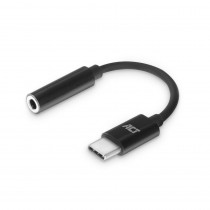 ACT AC7380 USB-C naar 3.5mm Jack M/F Adapter Zwart