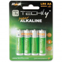 Techly Alkaline 4x AA Batterij