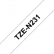 Brother TZe-N231 Zwarte tekst / Wit Non-Lam. label 12m-8m