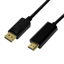 LogiLink DisplayPort naar HDMI Kabel 3m M/M Zwart (4K@30Hz)