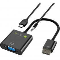 Techly HDMI naar VGA Adapter met Audio & Micro-USB M/F Zwart
