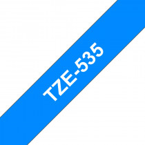 Brother TZe-535 Witte tekst / Blauw St. Lam. label 12mm-8m