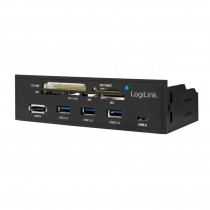 LogiLink 5.25" Card Reader+  3x USB 3.0, 1x USB-C