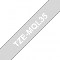 Brother TZe-MQL35 Witte tekst / Grijs Mat Lam. label 12mm-5m