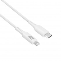 ACT AC3014 Lightning naar USB-C M/M kabel - 1m wit