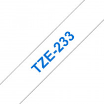 Brother TZe-233 Blauwe tekst / Wit St. Lam. label 12mm-8m