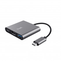 Trust Dalyx 3-in-1 USB-C naar HDMI + USB, 100W PD USB-C M/F