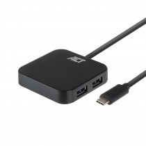 ACT AC6410 USB-C naar 4-poorts USB-A 3.2 hub met voeding