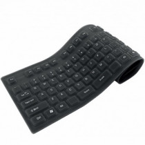 Techly Silicon USB Foldable Keyboard Black Azerty BE