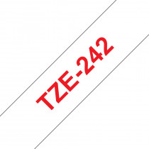 Brother TZe-242 Rode tekst / Wit St. Lam. label 18mm-8m