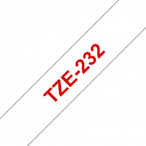 Brother TZe-232 Rode tekst / Wit St. Lam. label 12mm-8m