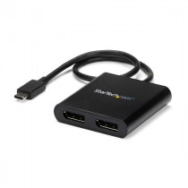 StarTech USB-C naar DisplayPort 1.2 M/F Hub - 2p Zwart