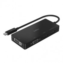 Belkin USB-C naar HDMI, VGA, DVI, DisplayPort M/F Adapter Zw