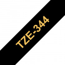 Brother TZe-344 Gouden tekst / Zwart St. Lam. label 18mm-8m