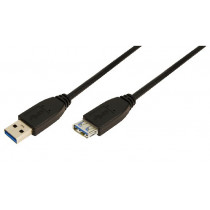 LogiLink USB 3.0 Verlengkabel A/A 3 Meter M/F Zwart