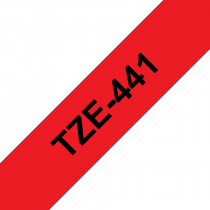 Brother TZe-441 Zwarte tekst / Rood St. Lam. label 18mm-8m