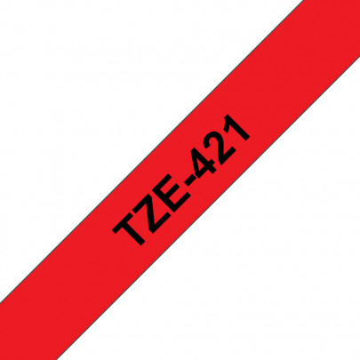 Brother TZe-421 Zwarte tekst / Rood St. Lam. label 9mm-8m