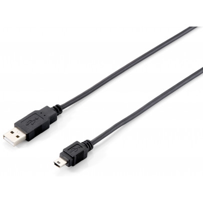 Equip USB A naar Mini B Kabel 1.8m Zwart