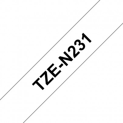 Brother TZe-N231 Zwarte tekst / Wit Non-Lam. label 12m-8m
