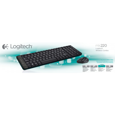 Logitech Wireless Keyboard and Mouse Combo MK220 Qwerty US