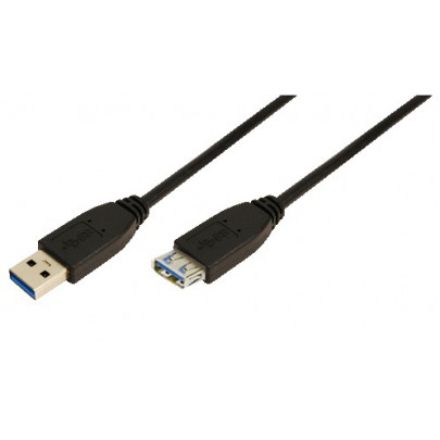 LogiLink USB 3.0 Verlengkabel A/A 1 Meter M/F Zwart