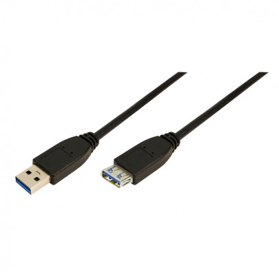 LogiLink USB 3.0 Verlengkabel A/A 2 Meter M/F Zwart