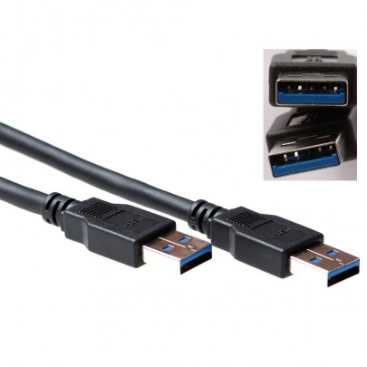 ACT SB3010 USB-A 3.0 Vervangkabel M/M - 0,5m zwart