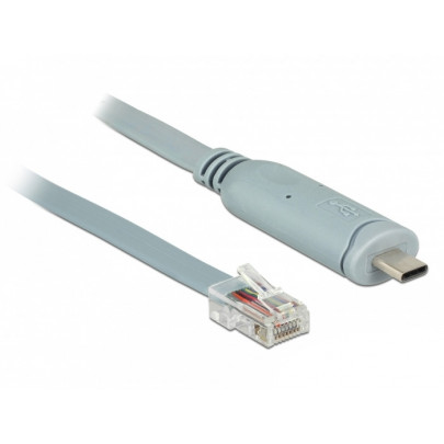 Delock RS-232 RJ45 naar USB Type C Console Kabel 1m - M/M