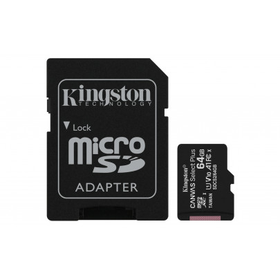 Kingston Canvas Select Plus MicroSD 64GB (UHS-I) + adapter