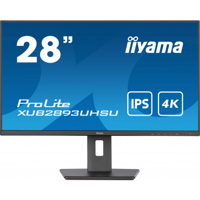 Iiyama ProLite XUB2893UHSU-B5 (28" 4K-IPS-3ms-HDMI/DPP-60Hz-Spk-USB 3.2 Hub) Zwart