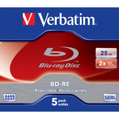 Verbatim BD-RE Single Layer 2X 25GB 5 stuks JewelCase