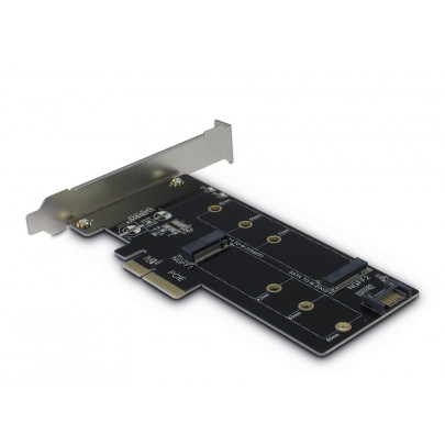 Inter-Tech PCIe x4 Card > 1x internal NVMe M.2 & 1x SATA M.2