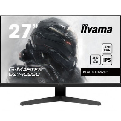 Iiyama G-Master Black Hawk G2740QSU-B1 (27" QHD IPS-1ms-HDMI/DPP-75Hz-Spk-USB 2.0 Hub) FreeSync Zwart