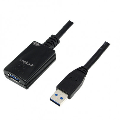 LogiLink USB 3.0 Actieve Verlengkabel A/A 5 Meter M/F